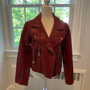 Red leather jacket